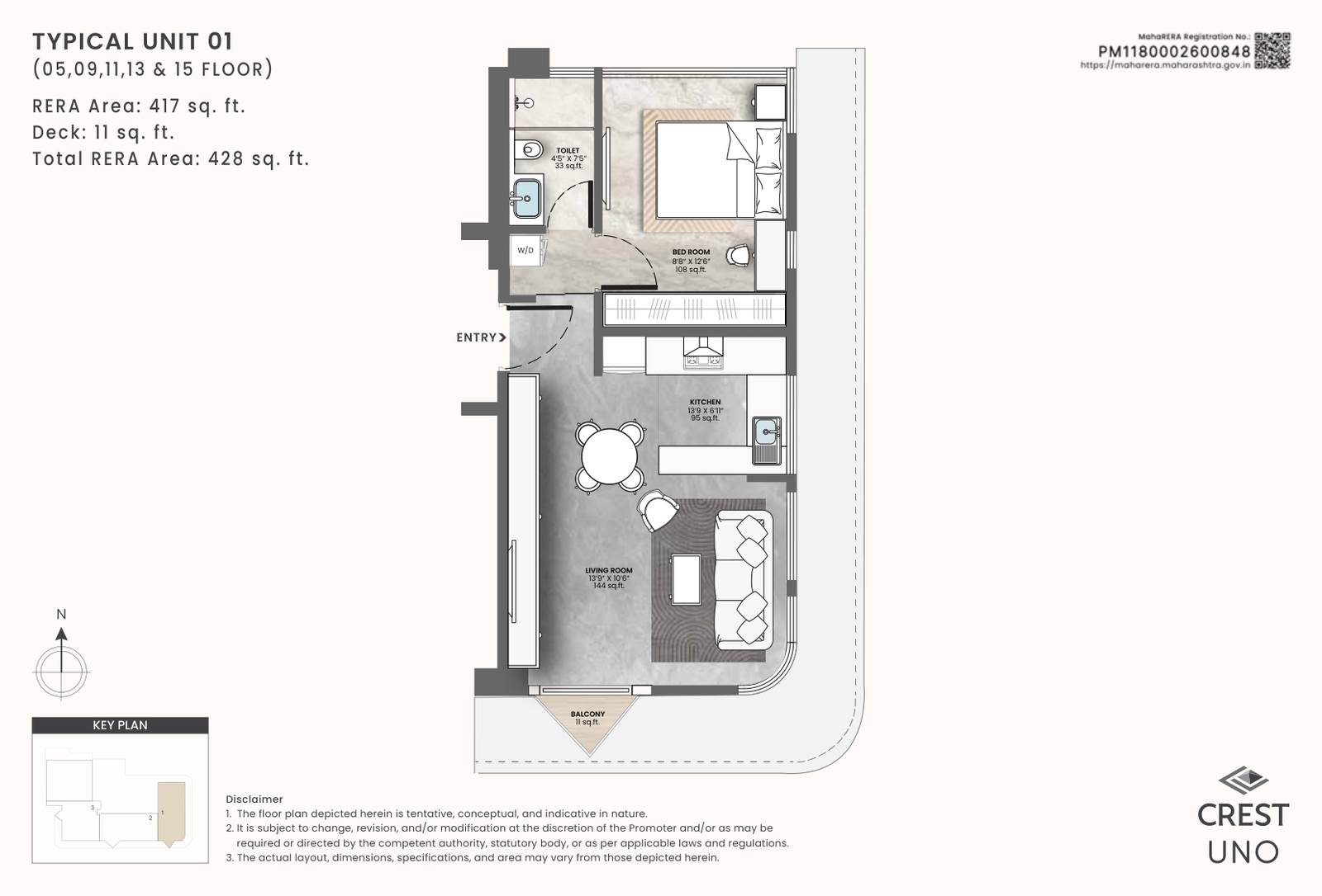 Crest Uno floor plan 3